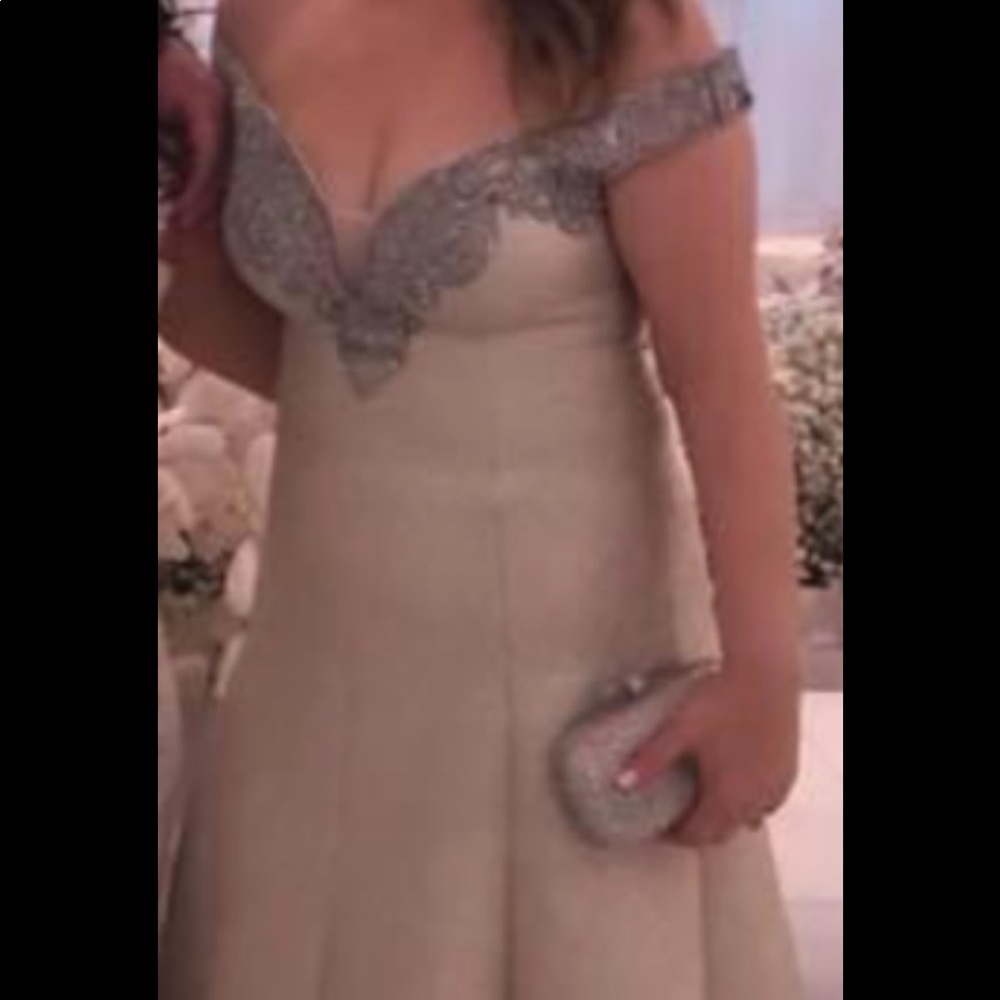 Champagne gold/ light silver elegant gown size M-L